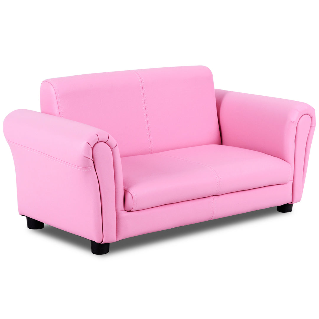 Pink Kids Sofa Armrest Chair Couch Lounge Children Birthday Gift w/ Ottoman Image 10