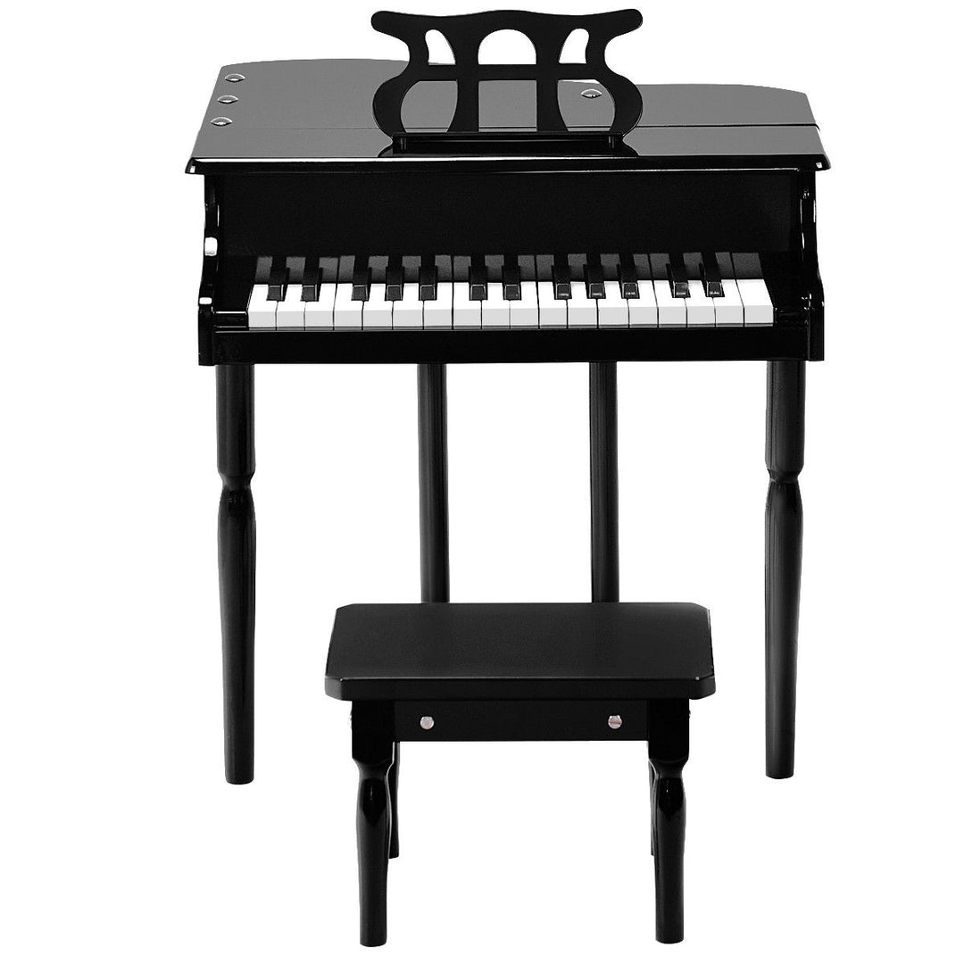 Childs 30 key Toy Grand Baby Piano w/ Kids Bench Wood Black Image 6