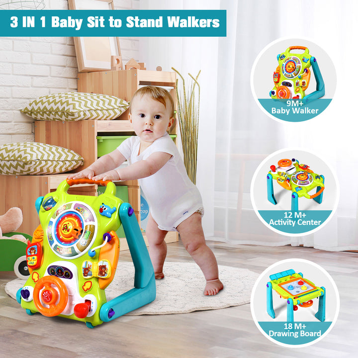 3 in 1 Sit to Stand Learning Walker Kids Activity Center Image 6