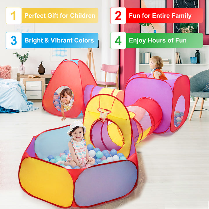 7pc Kids Ball Pit Play Tents and Tunnels Pop Up Baby Toy Gifts Image 6