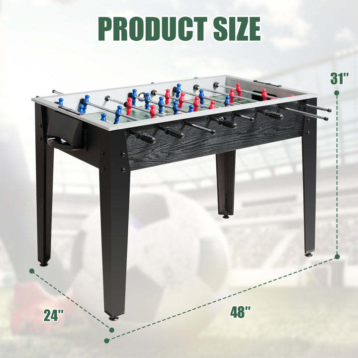 48 Competition Sized Wooden Soccer Foosball Table Adults and Kids Home Recreation Image 2