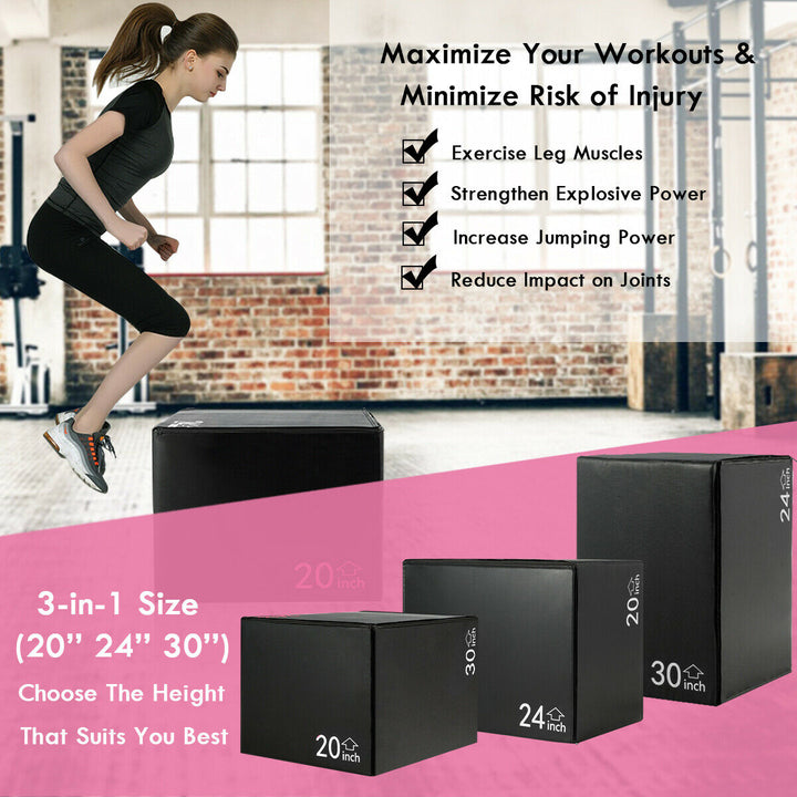 Fitness 3 in 1 Foam Jumping Box Plyometric Box for Jump Training Image 8