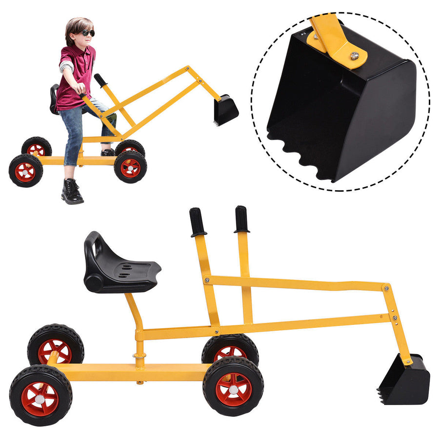 Heavy Duty Kid Ride-on Sand Digger Excavator Digging Scooper Toy 4-Wheel Image 1