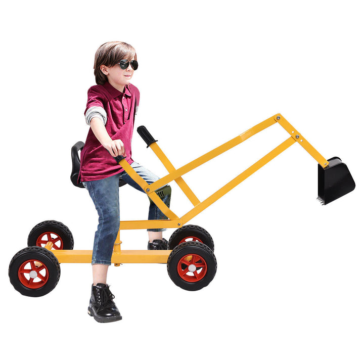 Heavy Duty Kid Ride-on Sand Digger Excavator Digging Scooper Toy 4-Wheel Image 2