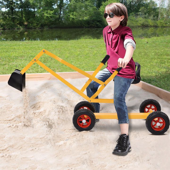 Heavy Duty Kid Ride-on Sand Digger Excavator Digging Scooper Toy 4-Wheel Image 4