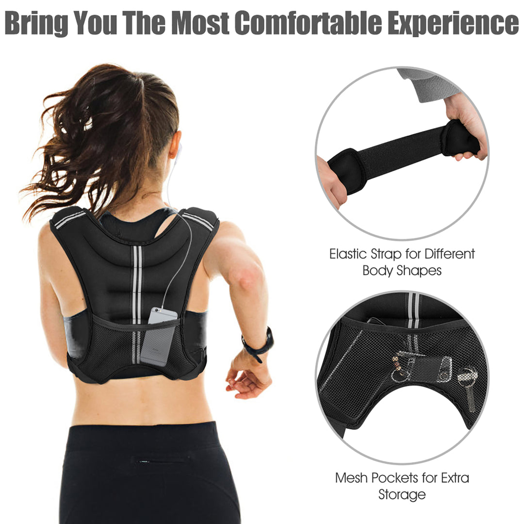 16LBS Workout Weighted Vest W/Mesh Bag Adjustable Buckle Sports Fitness Training Image 6