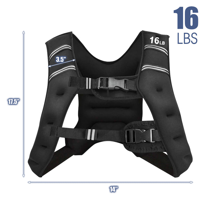 16LBS Workout Weighted Vest W/Mesh Bag Adjustable Buckle Sports Fitness Training Image 9