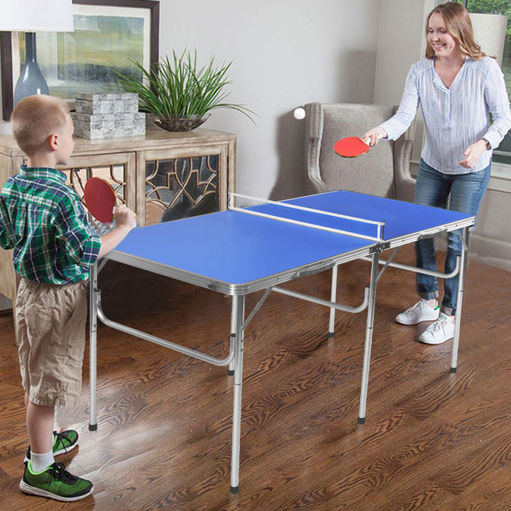 Costway 60 Portable Table Tennis Ping Pong Folding Table w/Accessories Indoor Game Image 3