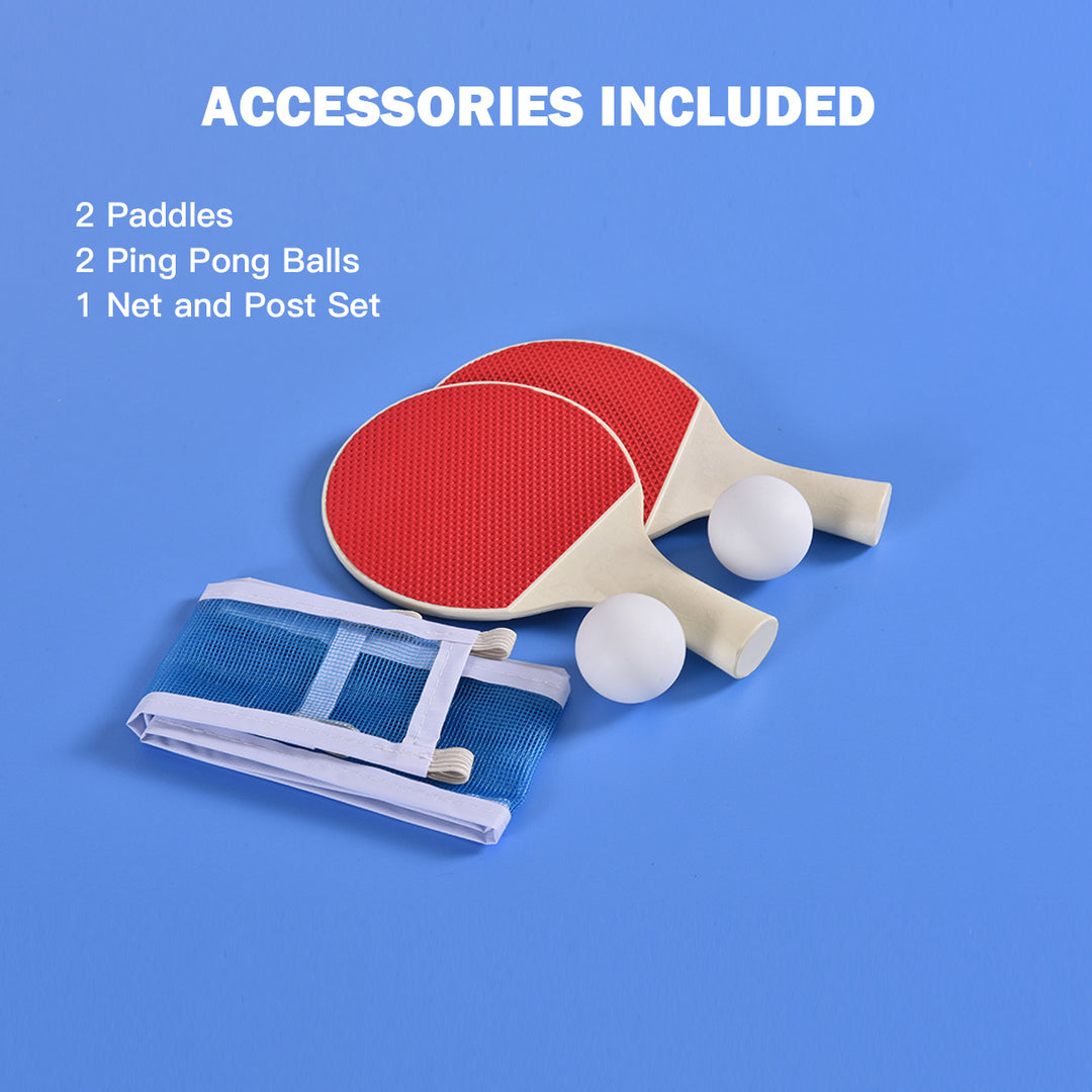 Costway 60 Portable Table Tennis Ping Pong Folding Table w/Accessories Indoor Game Image 9