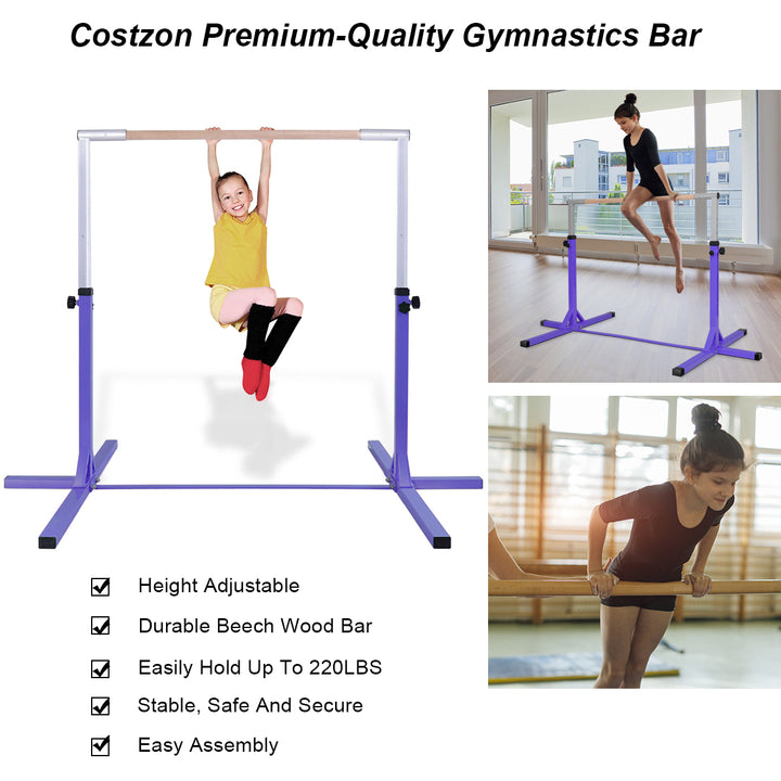 Gymnastic Steel Horizontal Training Bar Junior Home Practice 3-5 Adjustable Image 6