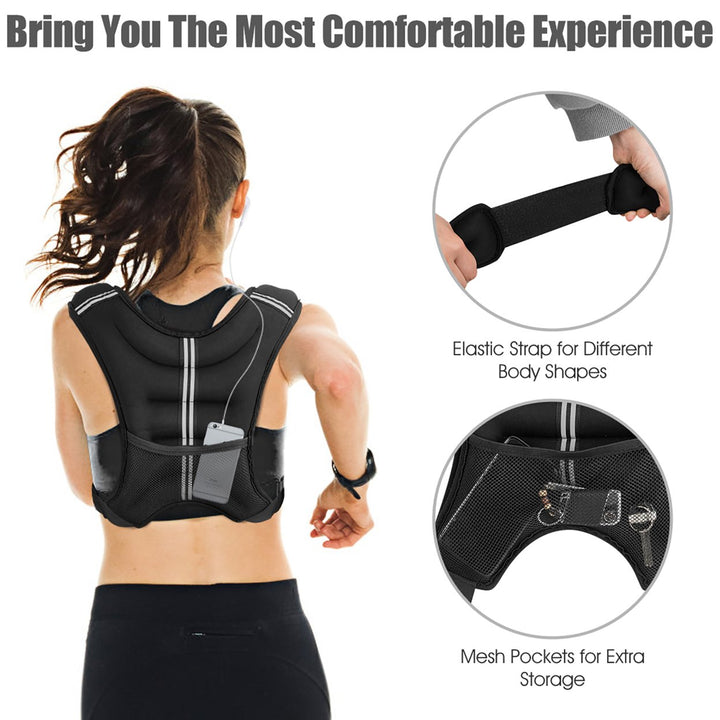 30LBS Workout Weighted Vest W/Mesh Bag Adjustable Buckle Sports Fitness Training Image 7