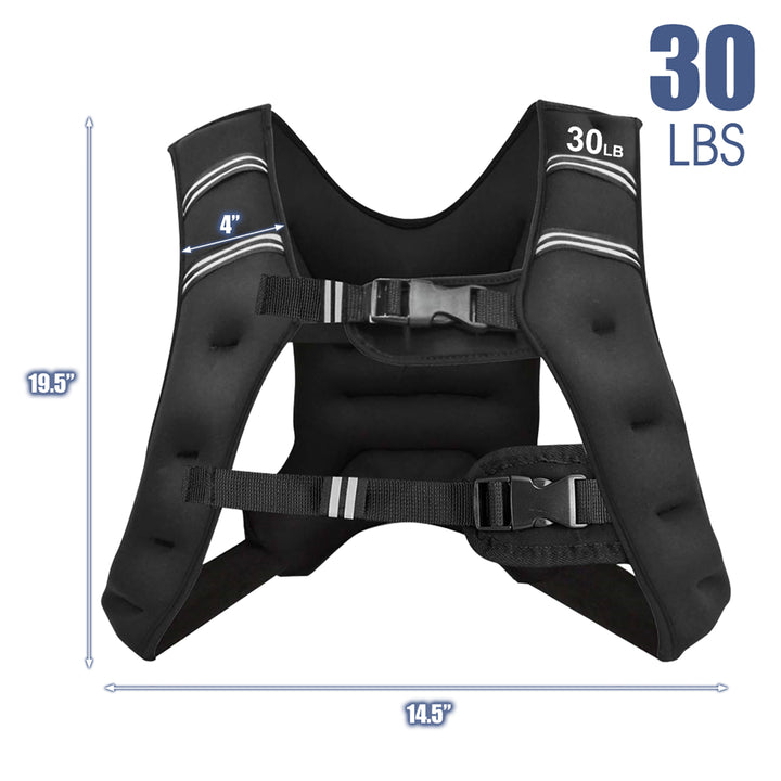 30LBS Workout Weighted Vest W/Mesh Bag Adjustable Buckle Sports Fitness Training Image 10