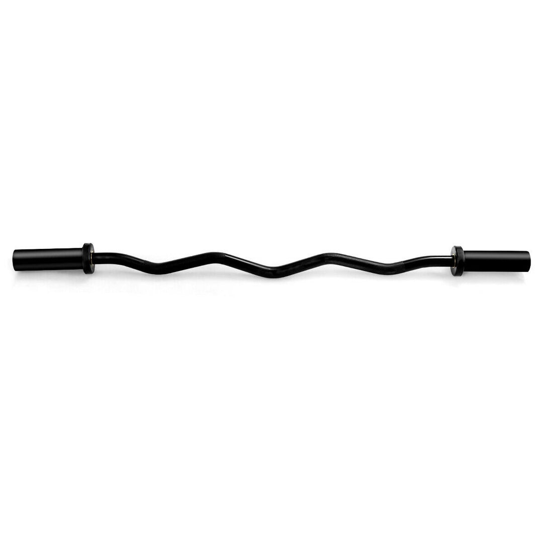 48Phosphate Steel Olympic EZ Curl Bar 28mm Grip Home Gym Fitness Equipment Image 9