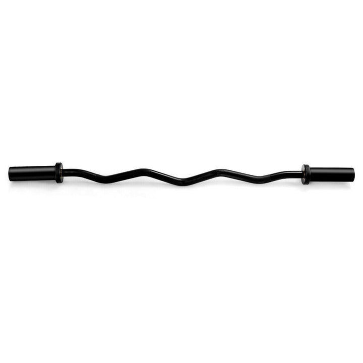 48Phosphate Steel Olympic EZ Curl Bar 28mm Grip Home Gym Fitness Equipment Image 9