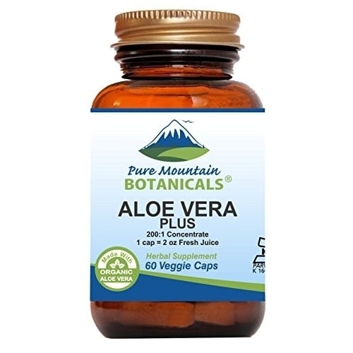 Aloe Vera Plus Capsules. 200:1 Extract. Kosher Organic Dried Aloe Vera Gel Marshmallow Root Slippery Elm Image 1