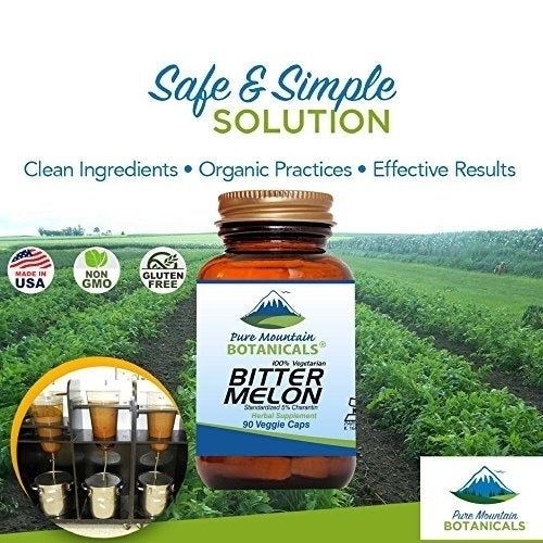 Bitter Melon Capsules - 90 Kosher Vegan Caps with 500mg Bitter Melon Extract Image 9