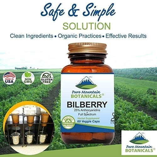 Bilberry Extract Supplement - 60 Vegan Kosher Capsules Now with 300mg Organic Bilberry Leaf and Potent Fruit Extract Image 7