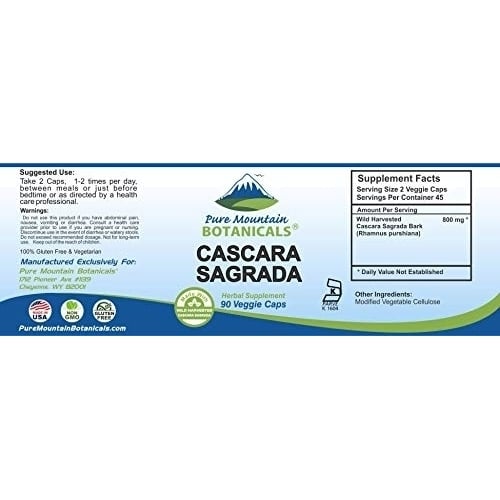 Cascara Sagrada Capsules - 90 Vegan Kosher Caps Now with 400mg of Wild Harvest Cascara Sagrada Aged Bark Image 9