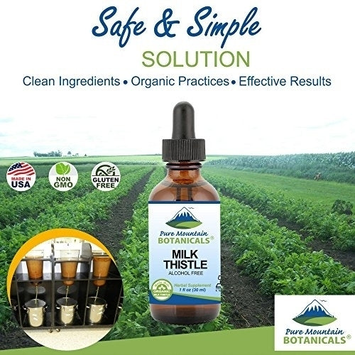 Milk Thistle Extract - Vegan Kosher Certified Liquid Formula - Made With 333mg Organic Milk Thistle Tincture - 1 Fl Oz Image 7