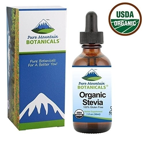 Organic Liquid Stevia Sweetener Alcohol Free and Kosher Sugar Substitute - 1oz Glass Bottle Image 3