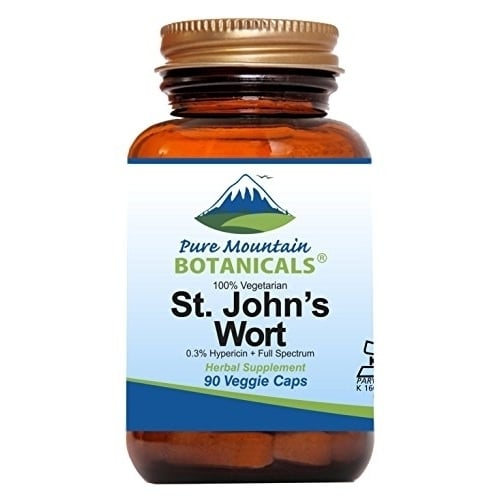 St. Johns Wort - 90 Capsules (KosherVegan) with Standardized 0.3% Hypericin450mg Formula per Capsule - Organic St Johns Image 1