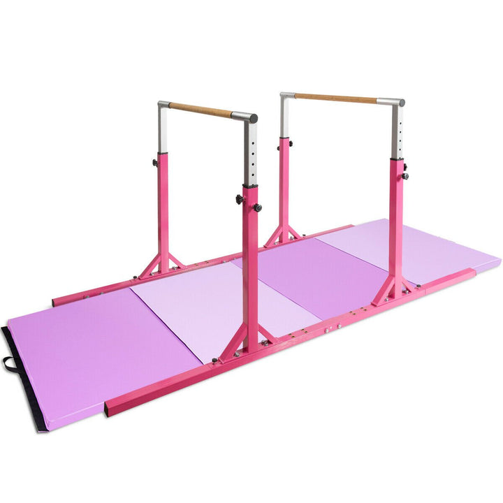 Kids Gymnastics Parallel Bars Double Horizontal Bars Adjustable Width Height Image 10