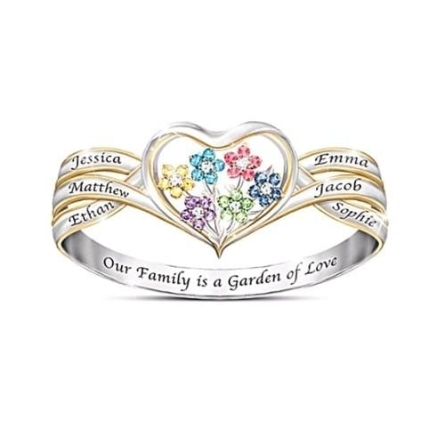 Two color love Yafeng colorful flower love fashion ring Image 1