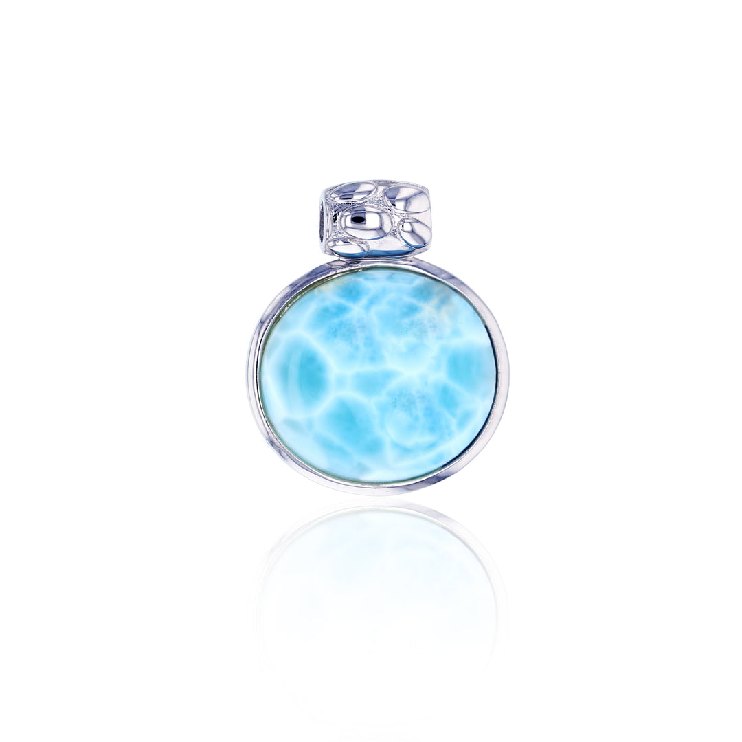 Sterling Silver Natural Larimar-OvalPendant Image 1