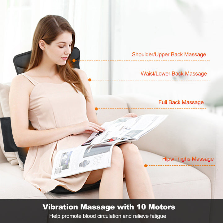 Vibration Massage Seat Cushion Car 10 Vibration Motors Seat Back Massager Image 10