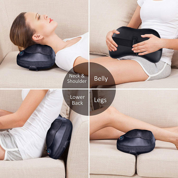 Shiatsu Shoulder Neck Back Massage Pillow W/Heat Deep Kneading Massager Car Seat Image 6