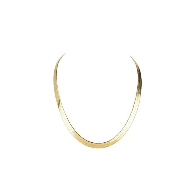 unisex 14K Gold Filled Herringbone Flat Necklace 20" unisex Image 1