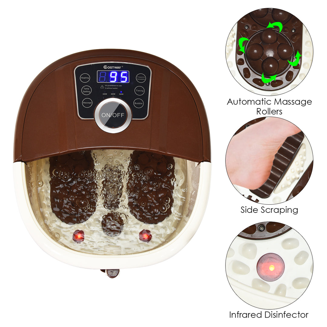 Portable Electric Foot Spa Bath Shiatsu Roller Motorized Massager Fast Heating Image 6