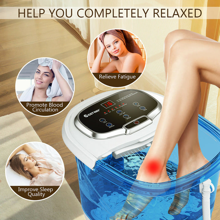 Portable Foot Spa Bath Motorized Massager Electric Feet Salon Tub w/Shower Timer Image 6