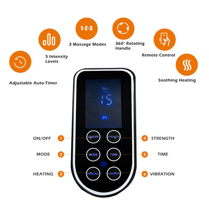 Foot Calf Shiatsu Massager Heat Remote Control Image 6