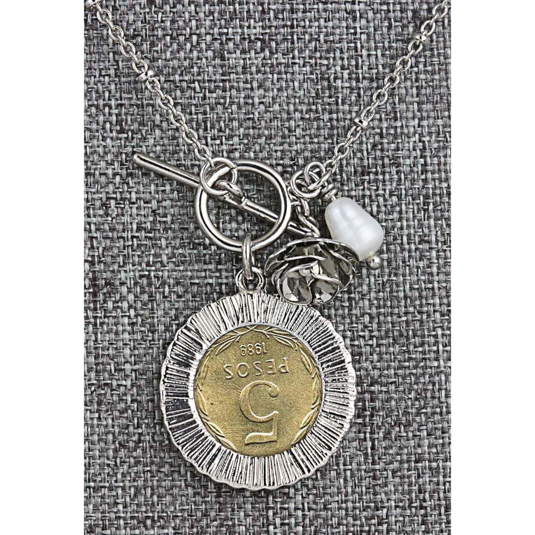 Chile Angel Coin Rose Toggle Pendant Image 4