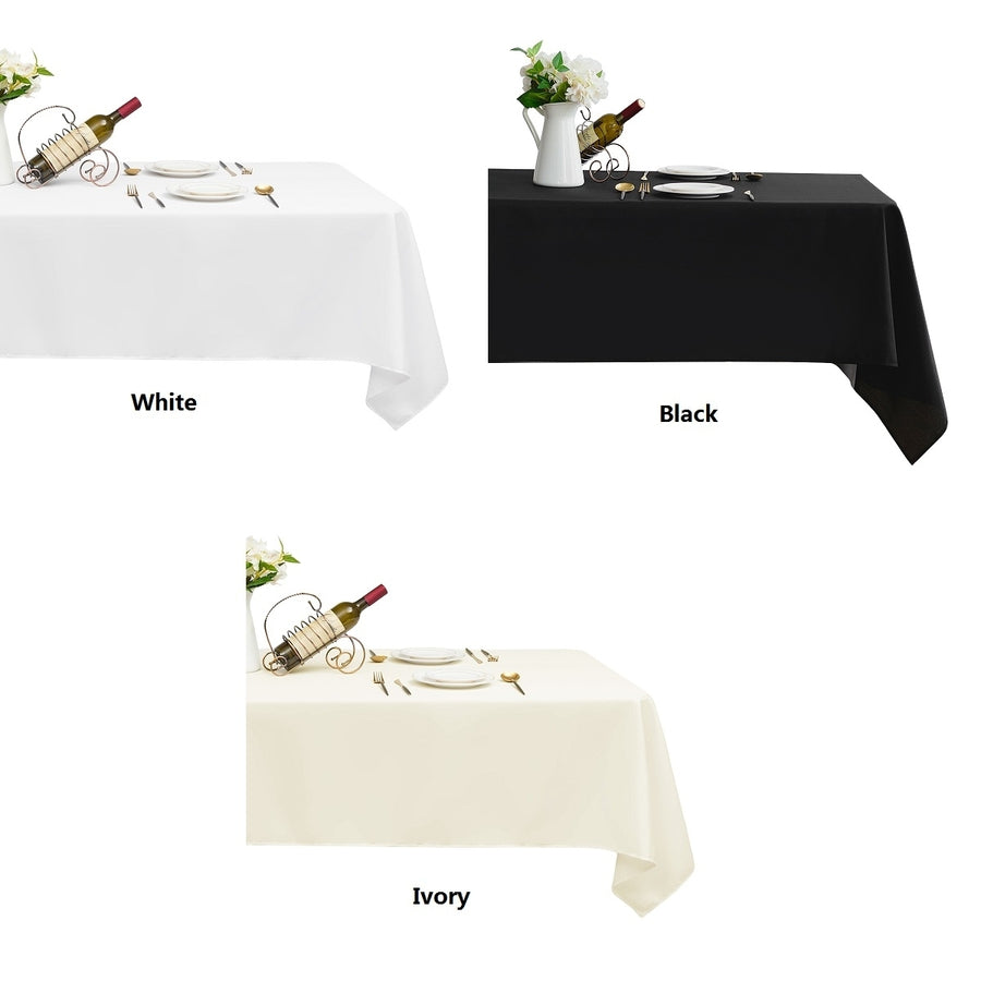 10 PCS 60" x 102" Rectangle Polyester Tablecloth Wedding Party Image 1