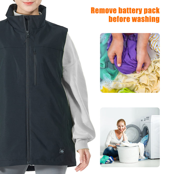 Goplus Electric USB Heated Vest Unisex Warm Thermal Sleeveless Jacket No Battery Black Image 6