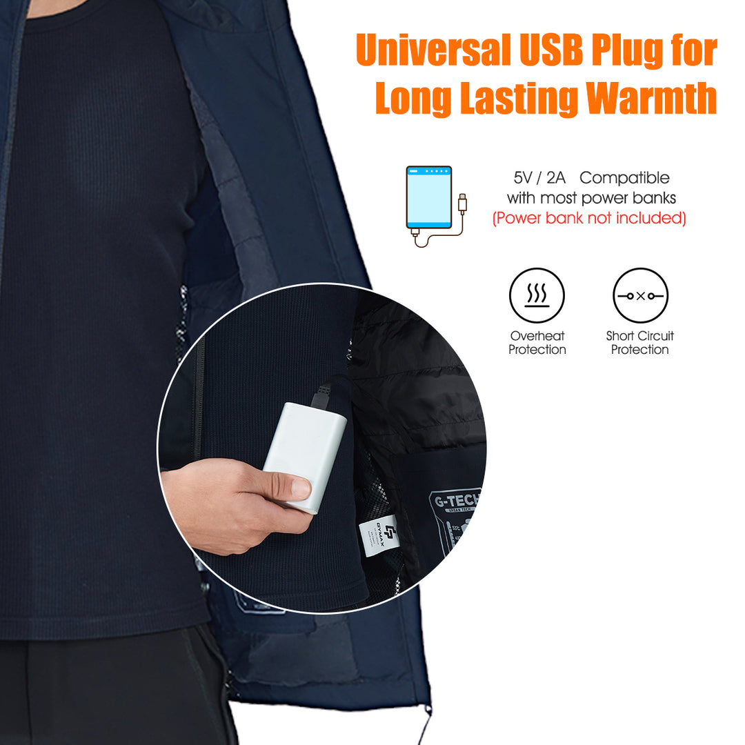 Goplus Electric USB Heated Vest Unisex Warm Thermal Sleeveless Jacket No Battery Navy Image 4