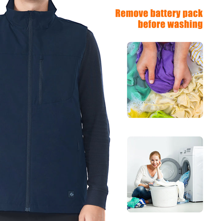 Goplus Electric USB Heated Vest Unisex Warm Thermal Sleeveless Jacket No Battery Navy Image 6