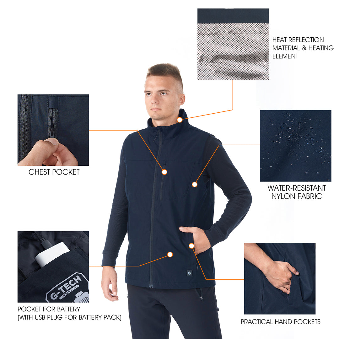 Goplus Electric USB Heated Vest Unisex Warm Thermal Sleeveless Jacket No Battery Navy Image 9