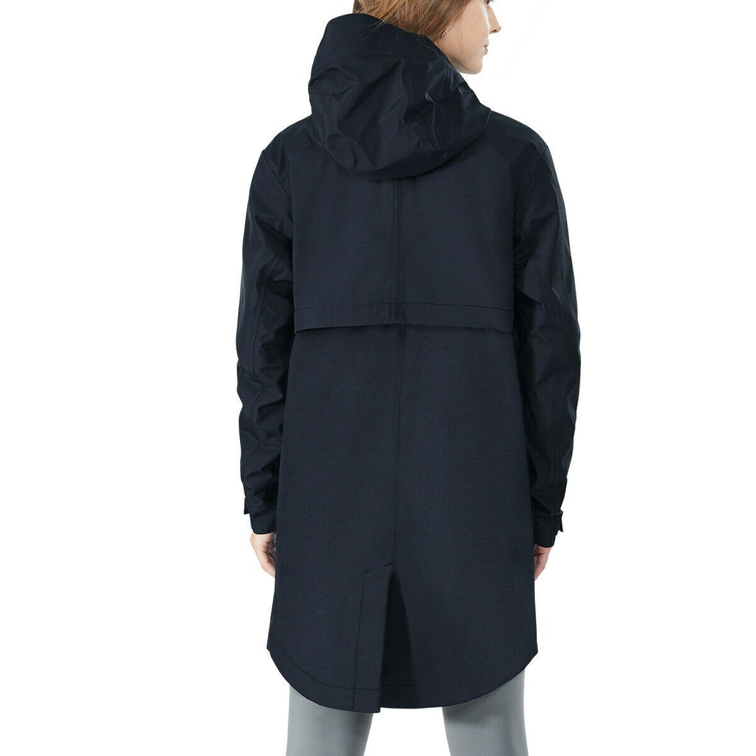 Goplus Womens Wind and Waterproof Trench Rain Jacket Hooded Commuter Jacket Windbreaker Navy Image 9