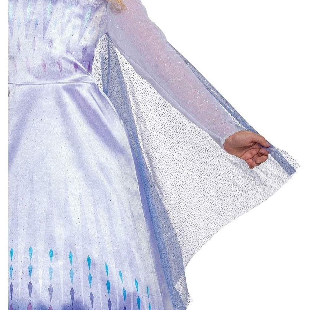 Elsa Classic Girls size M 7/8 Costume Disney Frozen 2 Snow Queen Dress Cape Disguise Image 4