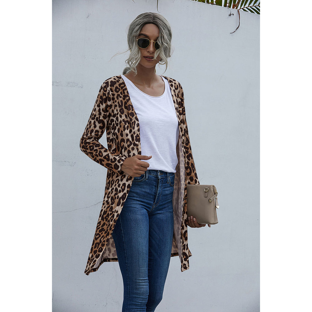 Leopard Pattern Long Sleeve Cardigan Image 2