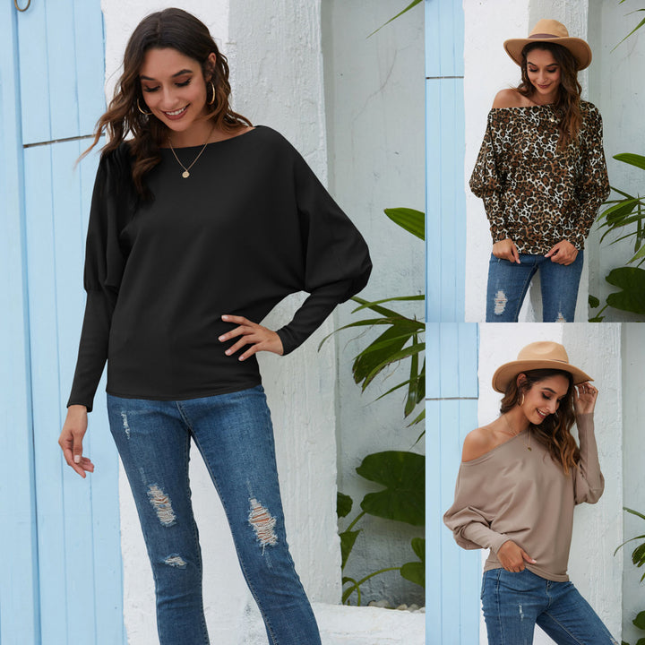 Off Shoulder Batwing Sleeve Top Pullover Image 1