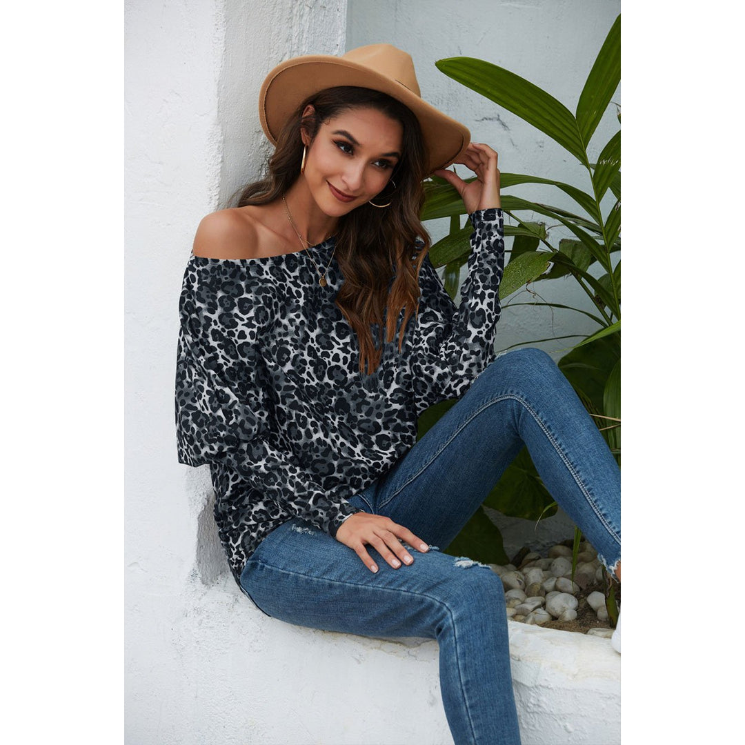 Off Shoulder Batwing Sleeve Top Pullover Image 1