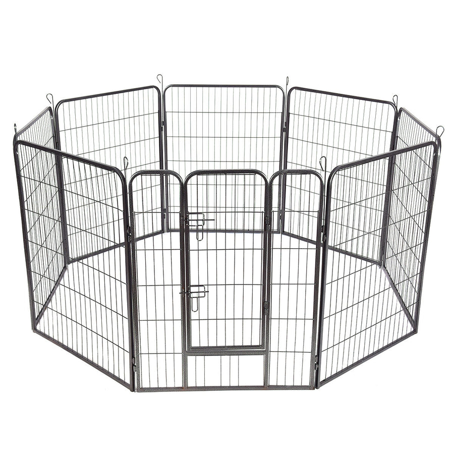 40'' 8 Panel Pet Puppy Dog Playpen Door Exercise Kennel Fence Metal Image 1