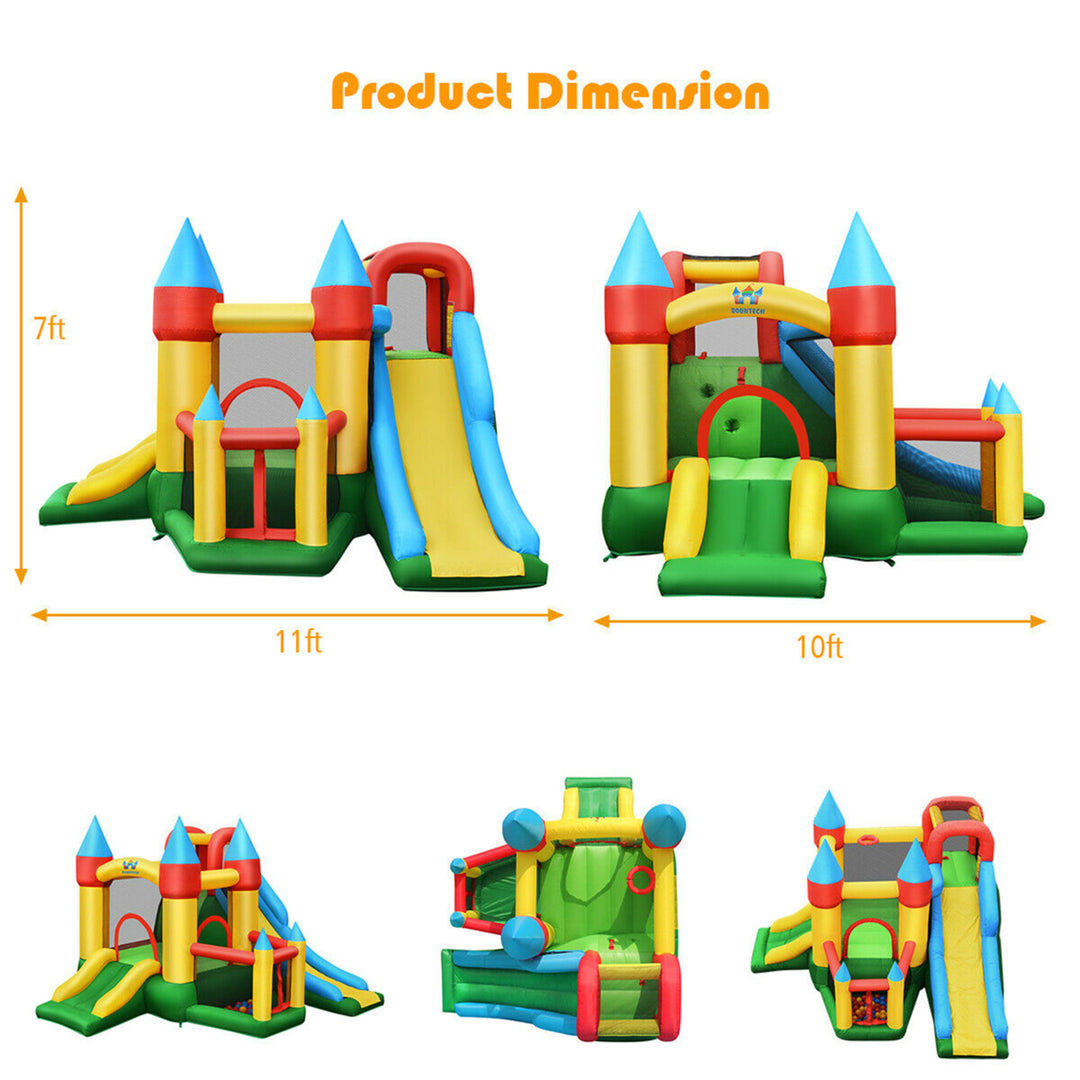 Kids Inflatable Bounce House Jumping Dual Slide Bouncer Castle W/ 780W Blower Image 2