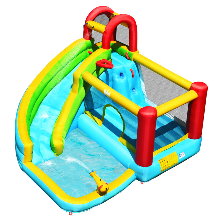 Inflatable Kids Water Slide Jumper Bounce House Splash Water Pool W/ 735W Blower Image 3