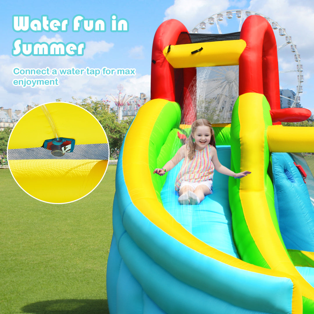 Inflatable Kids Water Slide Jumper Bounce House Splash Water Pool W/ 735W Blower Image 6