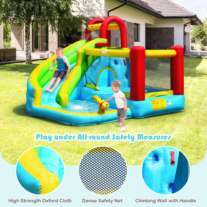 Inflatable Kids Water Slide Jumper Bounce House Splash Water Pool W/ 735W Blower Image 8